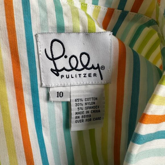 Vintage Lilly Pulitzer Stripe Wrap Top Sleeveless Size 10 Vacation Resort Preppy - Picture 6 of 7